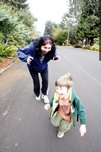 Mom Chasing Son